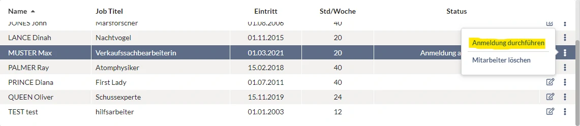 Anmeldung Mitarbeiter:in in Lohnbot Dashboard