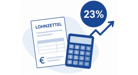 Lohnzettel und Taschenrechner als Symbol für die steigende Dienstgeberabgabe bei geringfügiger Beschäftigung 2027 in Österreich