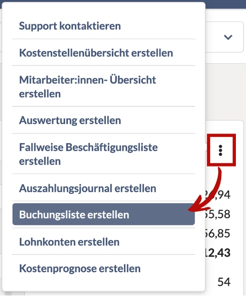 So erstellen Sie den Jahresbuchungsbeleg in Lohnbot