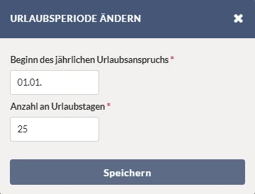 Änderung der Urlaubsperiode in Lohnbot mit geänderter Anzahl an Urlaubstagen