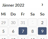 Fallweise Beschäftigung - Kalender